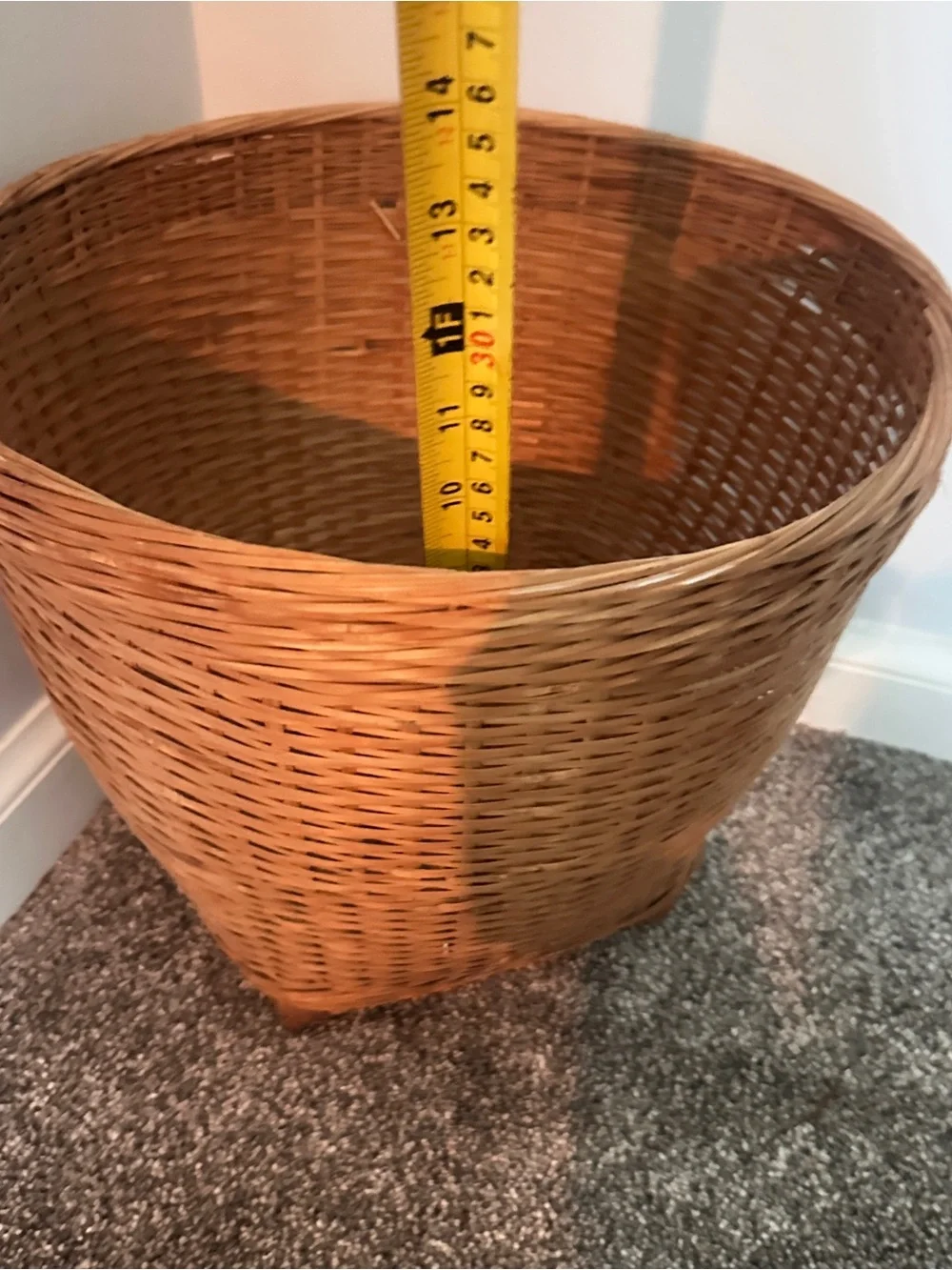 Vintage wicker rattan plant basket